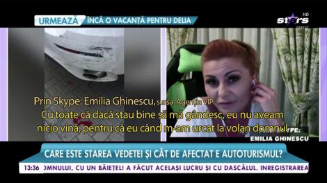 Emilia Ghinescu, implicată &icirc;ntr-un accident rutier! Primele declaraţii ale vedetei după eveniment