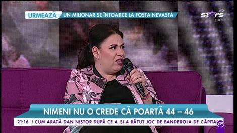 Provocare pentru Oana Roman! Nimeni nu o crede că poartă mărimea 44-46