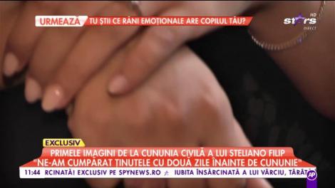 Primele imagini de la cununia civilă a lui Steliano Filip: ”Am pus totul la cale într-o singură săptămână”