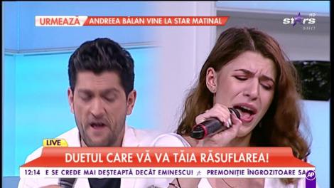Cezar Oautu și Maria Ilinca, fostă concurentă X Factor, cântă live în platoul matinalilor