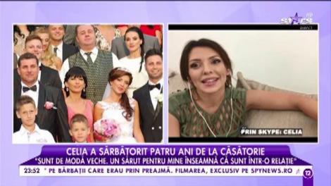 Celia a sărbătorit patru ani de la căsătorie: ”Sunt de modă veche. Un sărut pentru mine înseamnă o relație”