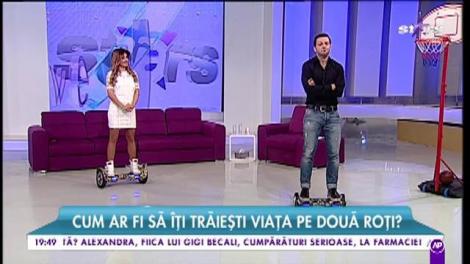 Mihai Morar a început emisiunea într-un mod unic! Prezentatorul şi asistenta lui au făcut show pe două roţi, în platou!