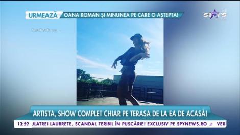 Ce mişcări, câtă energie! Delia face spectacol oriunde s-ar afla! Artista, dans de zile mari chiar pe terasa apartamentului său