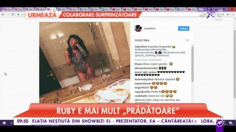 Incendiar! Ruby, o "prădătoare". Bruneta, îmbrăcată într-un costum sexy de baie animal print!