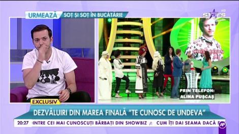 Dezvăluiri din marea finală "Te cunosc de undeva!". "Am terminat deja filmările, mai este puţin până la ultima ediţie din acest sezon. Nici măcar concurentul nu se aştepta să câştige"