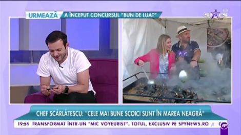 Cel mai dur chef, în direct din bucătărie! Chef Cătălin Scărlărescu: "Cele mai bune scoici sunt în Marea Neagră"