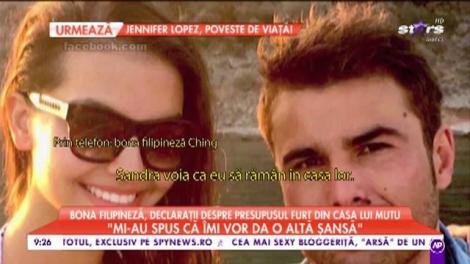 Bona filipineză, declarații despre presupusul furt din casa lui Mutu:"Nu am primit salariu pe două săptămâni muncite acolo"