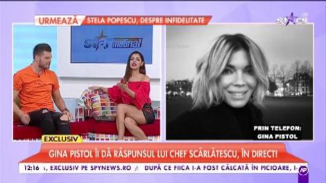 Gina Pistol a dat RĂSPUNSUL MULT AŞTEPTAT de Chef Cătălin Scărlătescu