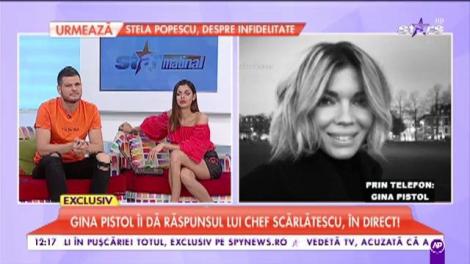Gina Pistol face lumină în povestea cu chef Scărlătescu: „Recunosc, e adevărat! E adevărat că mi-e drag de el!”
