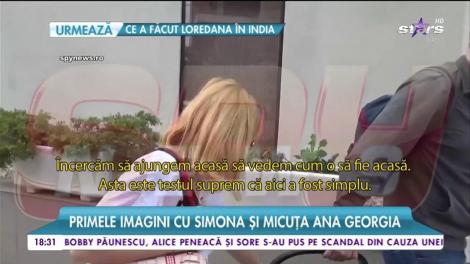 Primele imagini cu Simona şi micuţa Ana Georgia, după ieșirea din spital. Mămica și-a adus puiul acasă