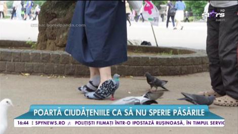 Şoc sau uimire? Pereche de pantofi în formă de porumbei