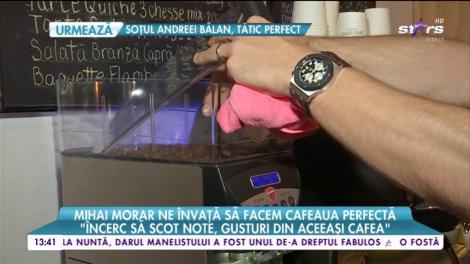 Mihai Morar, specialist în prepararea cafelei! Prezentatorul a făcut o demonstraţie de senzaţie