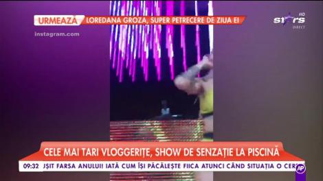 Alina Ceuşan şi Laura Giurcanu, cele mai cunoscute bloggeriţe, s-au distrat la piscină
