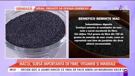 Macul, proprietăţi nutritive şi beneficii pentru sănătate