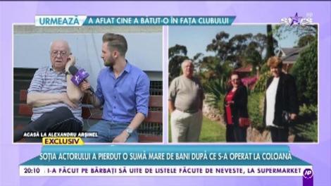 Soţia Alexandru Arşinel, de urgenţă la spital: ”Nu se poate mișca singură”