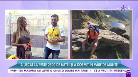 Mihai Morar, amator de senzaţii tari în vârf de munte! A urcat la peste 2500 de metri şi a dormit în vârf de munte
