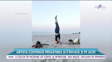 Noi exerciţii de yoga cu Loredana Groza! Artista continuă pregătirea şi îi învaţă şi pe alţii!