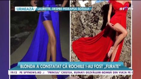 Bianca Drăguşanu este foc şi pară după ce şi-a văzut rochiile pe un site concurent