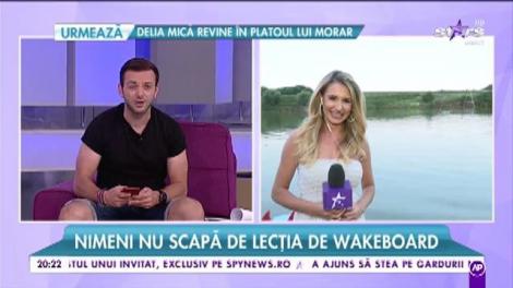Provocare pentru Mircea Eremia! Vedeta încearcă pentru prima oară să facă wakeboard