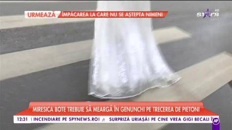 STARoganţă: Bote a &icirc;mbrăcat rochia de mireasă şi şi-a căutat mirele &icirc;n genunchi! Au respectat tradiţia şi l-a luat &icirc;n braţe pe prezentator