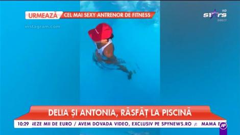 Delia şi Antonia, răsfăţ la piscină