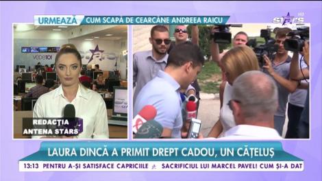 Laura Dincă a primit cadou un căţeluş de la Cristian Boureanu