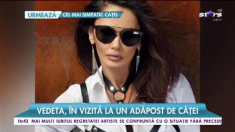 Oana Zăvoranu, în vizită la un adăpost pentru căţei