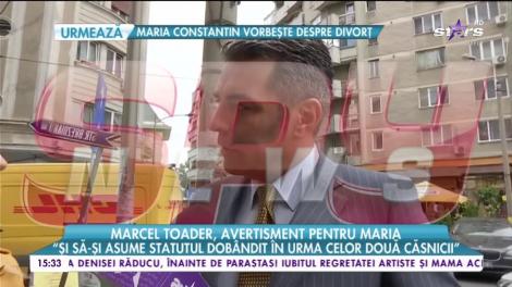 Marcel Toader, primul interviu după divorț