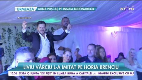 Liviu Vârciu a făcut show la botezul fiului lui Andrei Ştefănescu. S-a urcat pe scaune, a dansat şi a petrecut întreaga seară