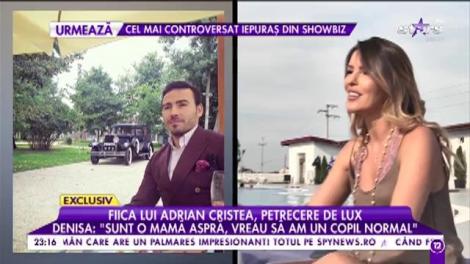 Fiica lui Adrian Cristea şi a Denisei Nechifor, aniversată mai ceva ca o prinţesă