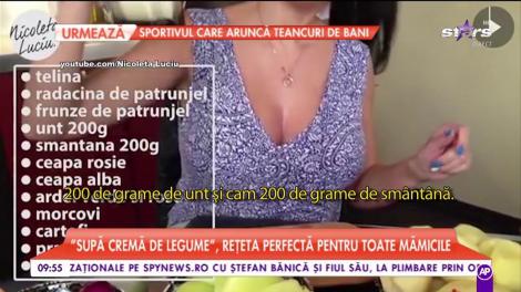 A lăsat ţinutele sexy pentru şorţul din bucătărie! Nicoleta Luciu te învaţă să prepari o reţetă sănătoasă, dar şi delicioasă