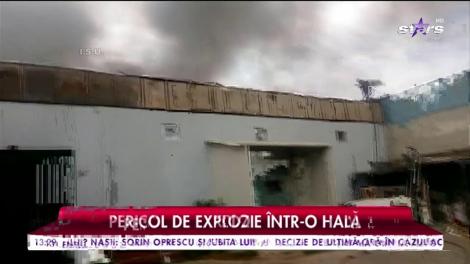 Incendiu de proporții în București la o hală de băuturi alcoolice