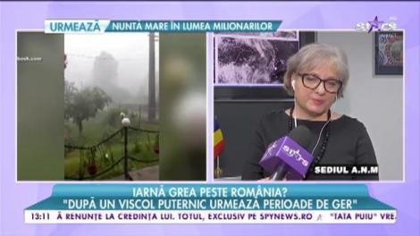 Iarna iernilor va lovi România! Directorul ANM, Florinela Georgescu: "A fost un an cu foarte multe extreme meteorologice"