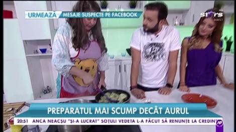 Rita Mureşan, ajutată de un câine la pregătirea unei reţete delicioase