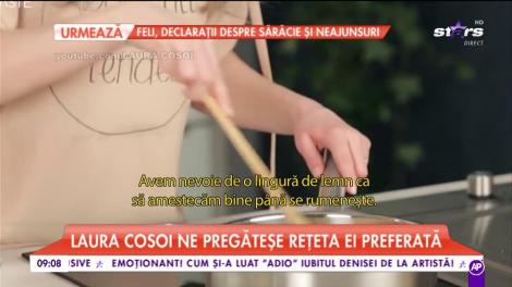 Laura Cosoi ne pregătește rețeta ei preferată: „Tocăniță cu năut”