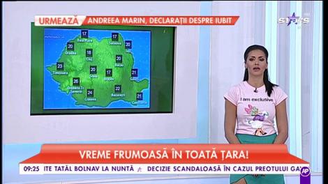 Vreme frumoasă în toată țara. Maximele ajung până la 26°C