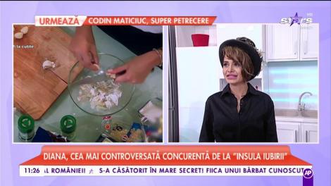 A concurat pentru inima lui chef Scărlătescu, iar acum își demonstrează calitățile de bucătăreasă! Diana de la "Insula Iubirii" a gătit, în direct