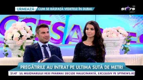 Sandra şi Adrian Mutu, emoții înainte de nuntă