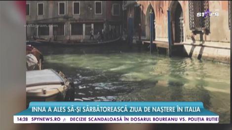 Inna a ales să-şi sărbătorească ziua de naştere în Italia! Artista s-a plimbat cu faimoasa gondolă