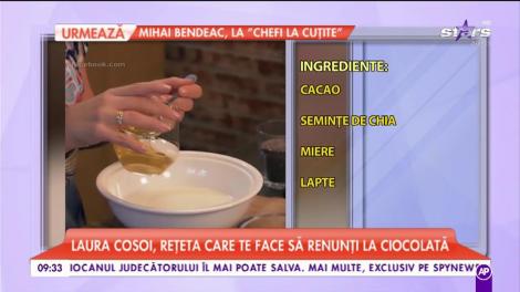 Laura Cosoi prepară o budincă sănătoasă și gustoasă, o rețetă care te face să renunți la ciocolată