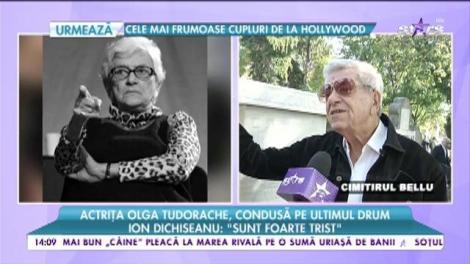 Imagini de la înmormântarea Olgăi Tudorache. Prietenii au plâns-o în liniște: "Sufletul doamnei Olga s-a stins"