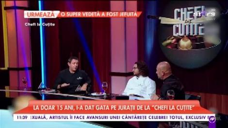 La doar 15 ani, i-a dat pe spate pe juraţii de la Chefi la Cuţite