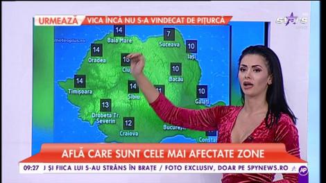 E cod galben de vânt puternic pentru mai multe județe din țară. Maximele ajung până la 14°C