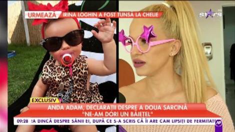 Anda Adam, declarații despre a doua sarcină: ”Ne-am dori un băiețel”