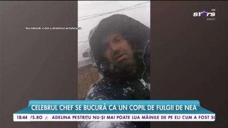 Cătălin Scărlărescu, surprins de prima ninsoare