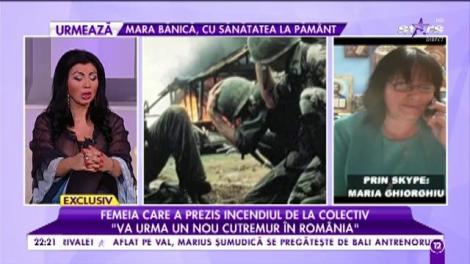 Maria Ghiorghiu: „Va urma un nou cutremur în România”