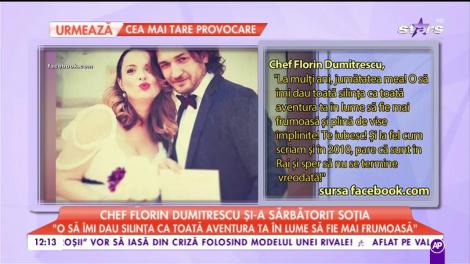 Chef Florin Dumitrescu, mesaj emoționant. Cum și-a sărbătorit soția, pentru prima dată: ”Am dat toți banii mei pe un ceas, la prima ta aniversare, în calitate de iubit”