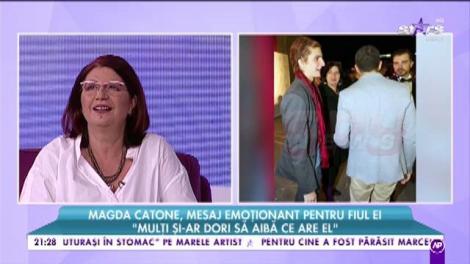 Magda Catone, mesaj emoţionant pentru fiul ei: ”I-aș da un pupic, așa ca un autograf”