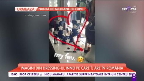 Imagini din dressing-ul Innei pe care îl are în România