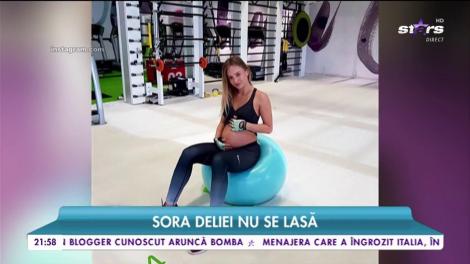 Sora Deliei nu se lasă. Sexy-graviduța face exerciții la sală